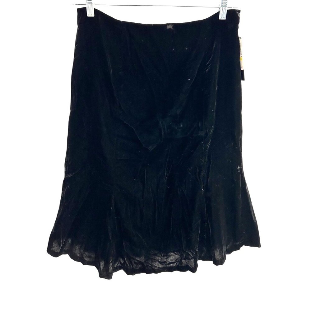 Victor Costa NWT Womens Black Velvet Whimsygoth Fairy Skirt Size 12